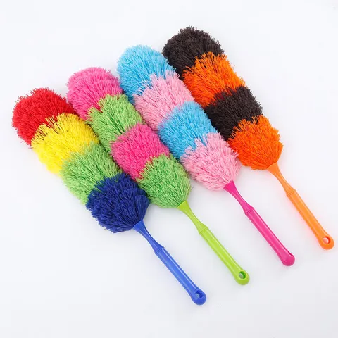 Household Cleaning Duster Bendable Microfiber Dusting Brush With Plastic Handle For Home Office Room Cleaning