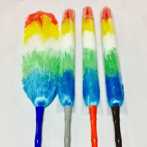 Plumero de Limpieza Doméstica Fibra PP Colorida Espesada Cepillo de Eliminación de Polvo Electrostático Con Mango de Plástico