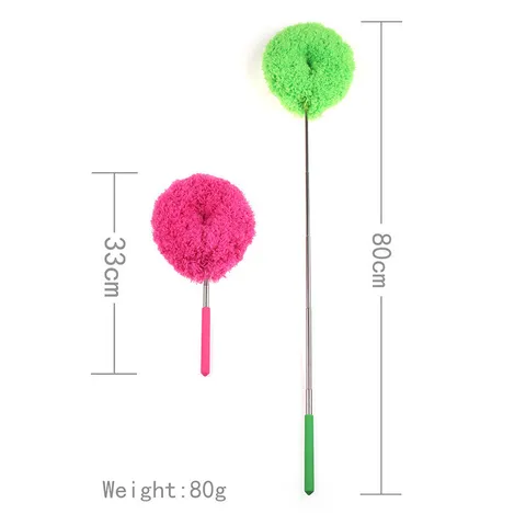 Retractable Microfiber Feather Duster Household Dust Cleaning Tool Bendable Duster With Stainless Steel Pole For Home Office