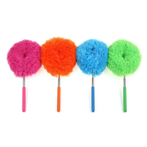 Retractable Microfiber Feather Duster Household Dust Cleaning Tool Bendable Duster With Stainless Steel Pole For Home Office