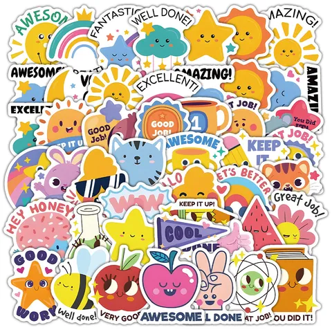 Kinder Beloning Stickers Motiverende Kleurrijke Zelfklevende Decals Voor Kleuterschool School Klasslokaal Leerling
