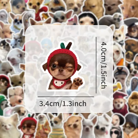 Autocollants Meme Chien Chihuahua Drôles Décalcomanies en Vinyle Imperméables pour Ordinateur Bagages Téléphone Skateboard