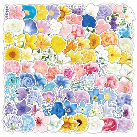 Pegatinas de Flores de Plantas de Acuarela Calcomanías Florales Paquete de Pegatinas de Vinilo Impermeable Para Diario Scrapbook Laptop Equipaje
