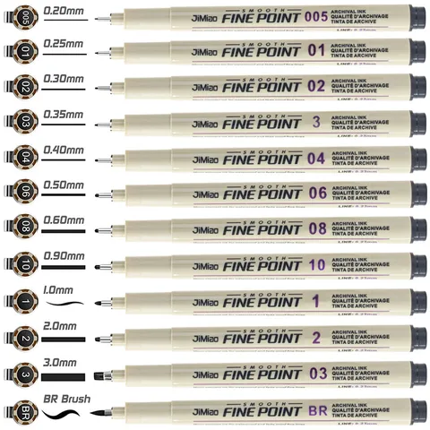 Archival Ink Fineliner Drawing Pens Micro-Pen Set For Sketching Illustration Writing Art Supplies