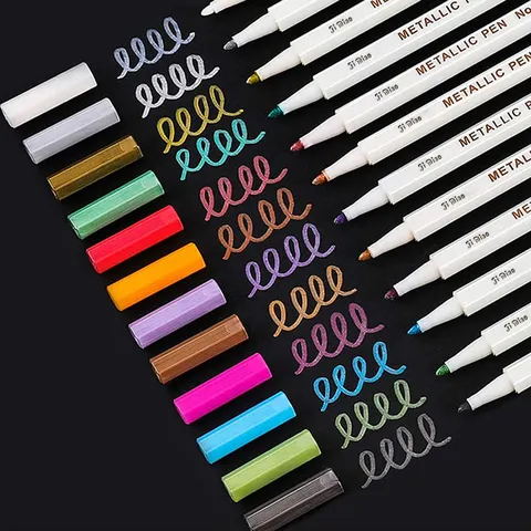 Metallische Lackstifte Für Schwarzes Papier DIY Scrapbooking Album Wasserdichte Metallische Farbmarkierungsstifte Set Für Zeichnung Kunstbedarf