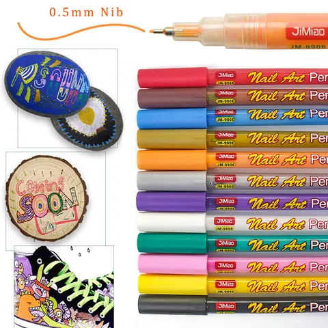 Kleurrijke Nail Art Acrylverf Marker Stiften Fijne Naaldpunt Professioneel Voor DIY Graffiti Tekenen En Schrijven