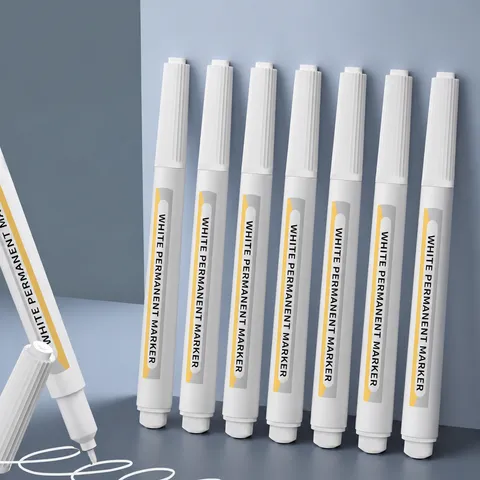 Witte Permanente Marker Pen Waterdicht Fijne Punt Industrieel Sneldrogend Markeerstift Voor Kunst Schilderij Kantoor Schrijven