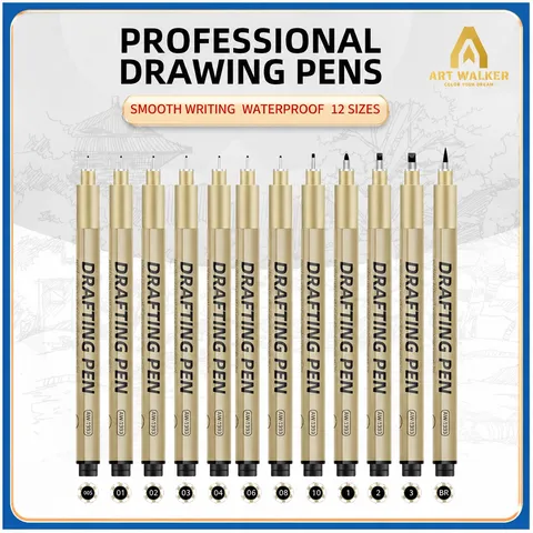 Επαγγελματικό Σετ Στυλό Fineliner Αδιάβροχο Micro-Pen Στυλό Σχεδίου και Σκίτσου Για Καλλιτέχνη Φοιτητή Γραφή
