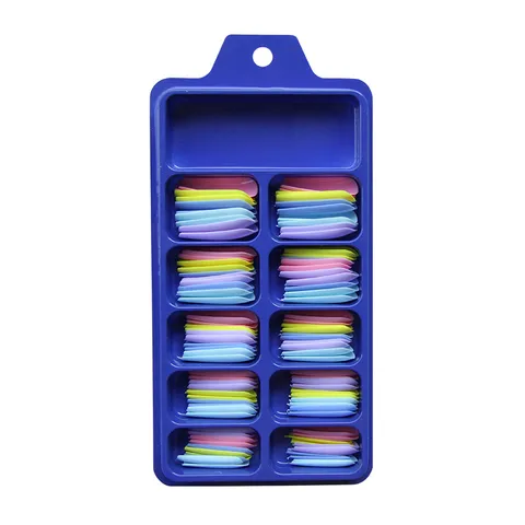 Faux Ongles Ballerine Longs Colorés à Presser Ensemble d'Ongles Cercueil Avec Boîte de Rangement Pour Décoration de Manucure Femme