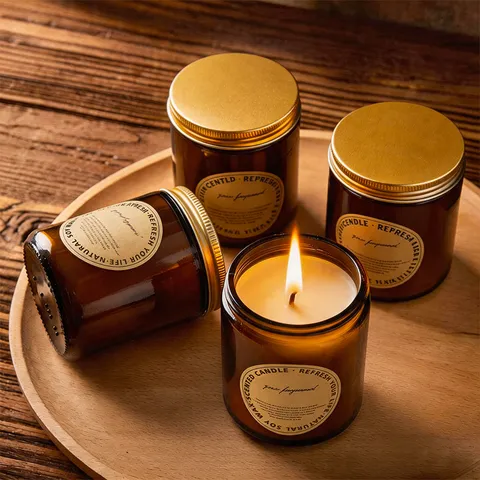 Natural Soy Wax Scented Candle Long Lasting Aromatherapy Glass Jar Candle For Home Fragrance Relaxing Gift