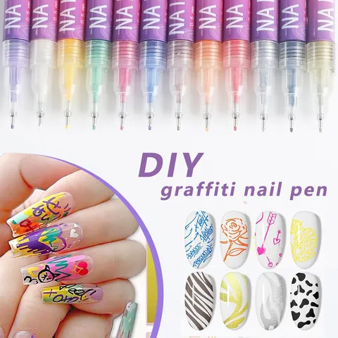 Nail Art Marker Pens Fine Tip Waterproof Acrylic Paint Pens For DIY Nail Design Drawing Outlining Manicure