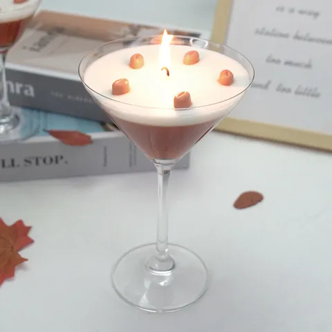 Sojawas Geurkaars Martini Glas Vorm Espresso Koffie Geur Kaars Voor Huisdecoratie Romantisch Cadeau