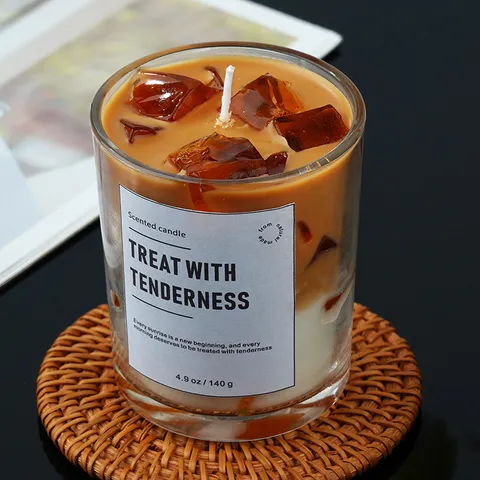Creatieve Ijskoffie Geurkaars Sojawas Esthetische Beker Kaars Voor Huisdecoratie Aromatherapie Ontspanning Cadeau