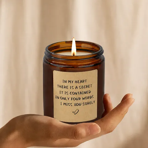 Aromatherapy Soy Wax Scented Candle Amber Glass Jar Natural Essential Oil Scented Candle Gift Set For Home Decor