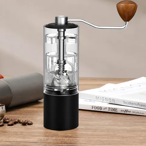 Manual Coffee Bean Grinder Hand Crank Stainless Steel Grinding Core Aluminum Body Adjustable Coffee Mill Kitchen Tool