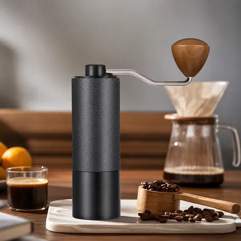 Manual Coffee Bean Grinder Hand Crank Stainless Steel Grinding Core Aluminum Body Adjustable Coffee Mill Kitchen Tool