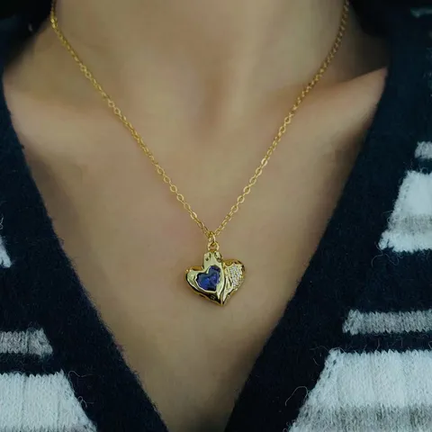 Fashion Punk Heart Pendant Necklace Copper Inlaid Zirconia Lava Texture Clavicle Chain For Women Retro Jewelry Gift