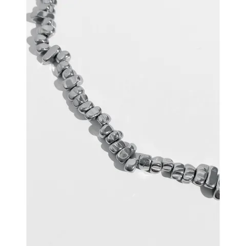 Minimalistische Unregelmäßige Geometrische Zerknitterte Anhänger Halskette Für Damen Kupfer Galvanisiert Mode Koreanischen Stil Schlüsselbein Kette Schmuck