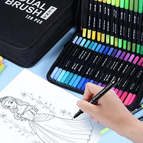 Rotuladores De Pincel Doble Marcadores De Arte Set De Rotuladores De Acuarela Con Bolsa De Lona Dibujo Profesional Para Niños Adultos