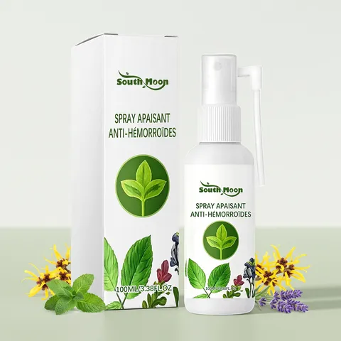South Moon Spray de Soin Périanal Liquide Apaisant Contre les Hémorroïdes Formule Douce aux Herbes pour les Soins Corporels