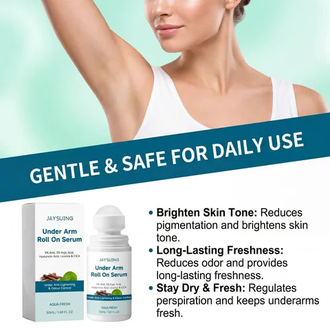 JAYSUING Suero Roll On para Axilas Desodorante Iluminador Con AHA Ácido Kójico Aroma Aqua Fresh Control de Olores Corporales Portátil