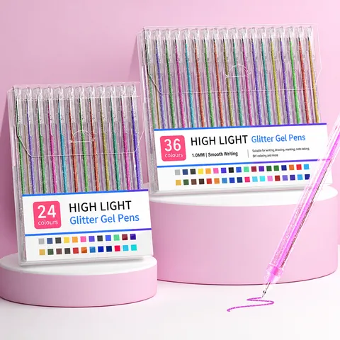 Glitter Gelpen Set Scholier DIY Gekleurde Balpen Journal Speciale Parel Marker Pen Soepel Schrijven Kantoor School