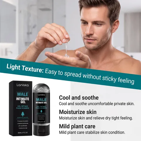 LANISKA Herren Intimpflege Gel Kühlend Erfrischend Feuchtigkeitsspendend Hautfreundlich Hydratisierend Männliches Massagegel Transparent