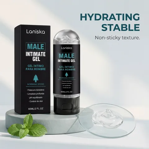 LANISKA Herren Intimpflege Gel Kühlend Erfrischend Feuchtigkeitsspendend Hautfreundlich Hydratisierend Männliches Massagegel Transparent