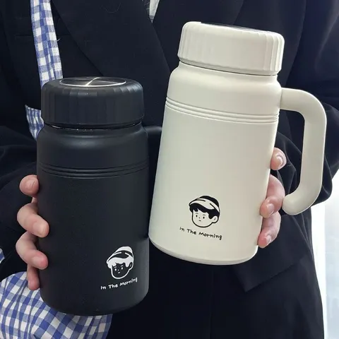 Gran Capacidad Botella de Agua Termal de Acero Inoxidable con Asa e Infusor de Té Portátil Viaje Deporte Vaso