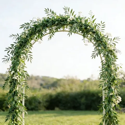 Artificial Olive Leaf Garland Plastic Greenery Vine For Home Mantel Fireplace Stairs Wedding Party Indoor Decoration Green Floral Garland