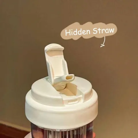 Portable Large Capacity Plastic Straw Cup With Tea Infuser Leakproof Water Bottle For Women Girls Student Office Summer Drinks