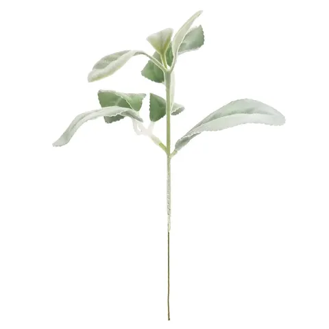 Flocked Lamb's Ear Leaves Artificial Plants Stems Faux Greenery Arrangement Rabbit Ear Leaf For Wedding Home Office Decoration