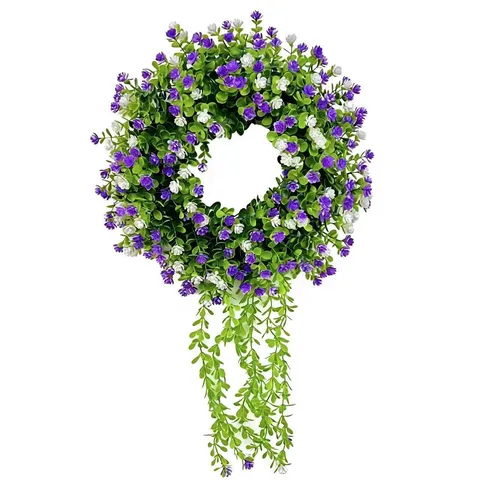 Artificial Eucalyptus Hanging Wreath Multicolor Flower Greenery Garland For Front Door Window Home Wedding Festive Party Decoration Pendant