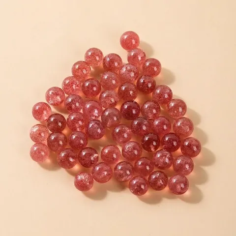 Cuentas Sueltas de Cuarzo Fresa Natural Aguamarina Labradorita Redondas para Accesorios de Joyería DIY