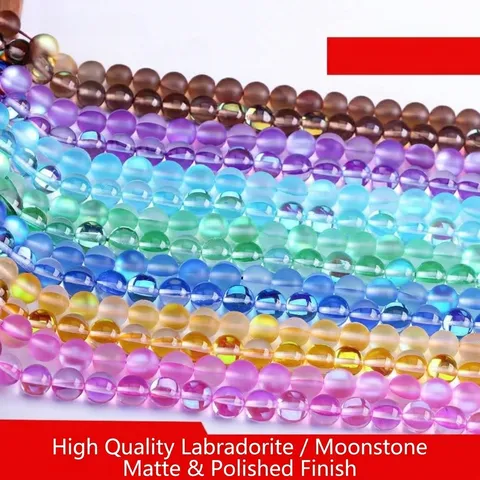 Iridiserende Glazen Kralen Voor Sieraden Maken DIY Gematteerde Gepolijste Losse Kralen Armband Ketting Knutselen 8mm