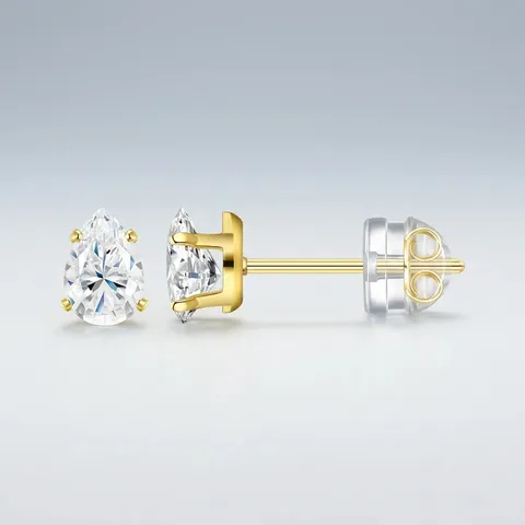 Luxury Moissanite Copper Stud Earrings Round Geometric Inlaid Zirconia High Sparkle Fashion Jewelry For Women Gift