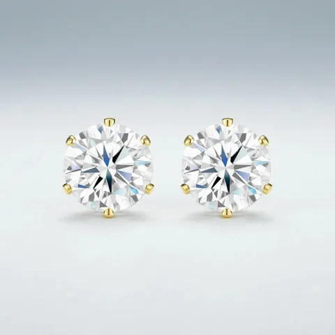 Luxury Moissanite Copper Stud Earrings Round Geometric Inlaid Zirconia High Sparkle Fashion Jewelry For Women Gift