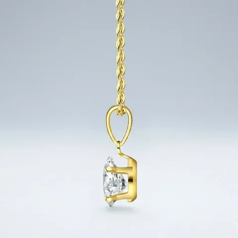 Elegante Peervormige Moissaniet Hanger Halsketting Glinsterende Waterdruppel Verzilverde Koperen Ketting Voor Vrouwen Bruiloft Feest Sieraden