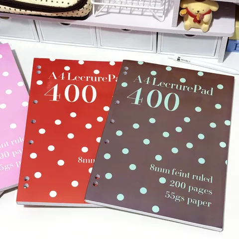 Minimalist A4 Loose Leaf Notebook Polka Dot Journal Student Writing Notepad Office School Stationery Supplies