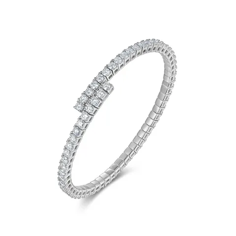 Luxury S925 Sterling Silver Moissanite Bracelet Hip Hop Sweet Cool Personality Fashion Bangle Jewelry GRA Gift For Women