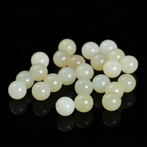 Natural Hetian Jade Beads For DIY Jewelry Making Polished Round Loose Beads Earring Accessories Crafts Stone Beads