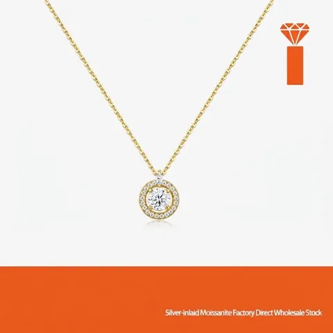 Collana in Argento Sterling S925 Con Moissanite Ciondolo a Cuore Battente Catena Per Clavicola Per Gioielli Da Donna Con Certificato GRA