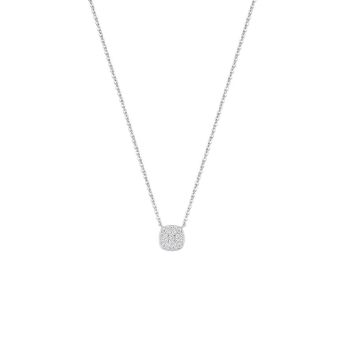 S925 Sterling Silber Moissanit Zuckerwürfel Anhänger Halskette Für Damen Luxus Minimalismus Kissen Schliff GRA Zertifizierter Schmuck