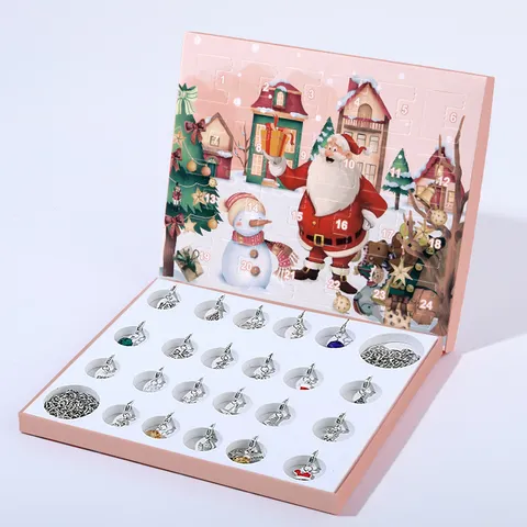 Kerst Adventskalender DIY Armband Ketting Kit Legering Eland Sneeuwvlok Bel Hars Kralen Sieraden Cadeau Doos Voor Meisjes Vrouwen