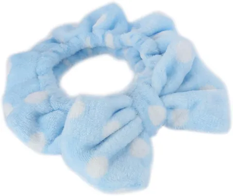 Cute Flannel Bow Hair Band Soft Polka Dot Striped Makeup Headband Elastic Face Washing Hair Hoops For Women