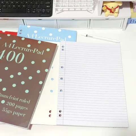 Minimalist A4 Loose Leaf Notebook Polka Dot Journal Student Writing Notepad Office School Stationery Supplies