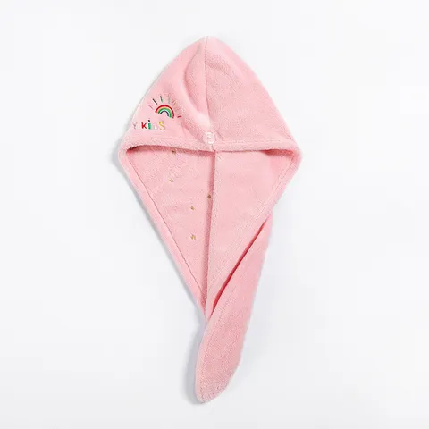 Coral Velvet Dry Hair Cap Quick Drying Absorbent Bath Cap Rainbow Embroidered Hair Towel Wrap for Women Adults