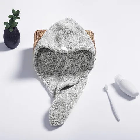 Japanischer Stil Bambus Kohlefaser Trockenhaarkappe Stark Absorbierende Weiche Duschhaube Haartrocknendes Handtuch Tuch Für Frauen