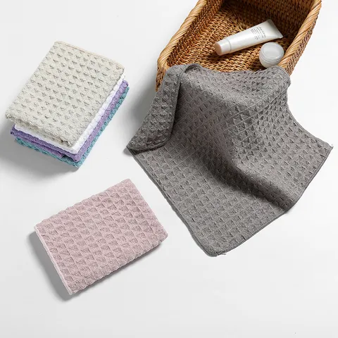 Waffle Weave Kitchen Absorbent Small Towel Soft Microfiber Face Hand Towel Bathroom Cleaning Rag Beauty Salon Gift Towel