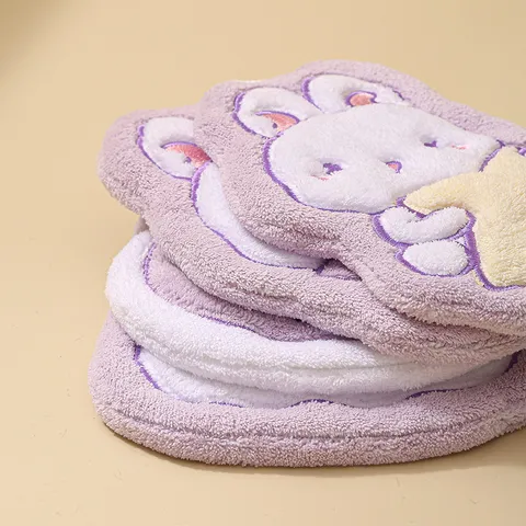 Cute Cartoon Animal Rabbit Coral Fleece Hand Towel Thickened Embroidered Absorbent Quick Dry Hanging Towel For Kitchen Bathroom Home Daily Towel